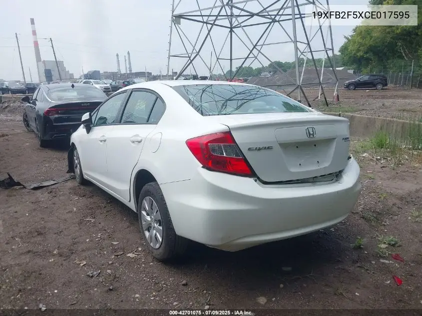 2012 Honda Civic Lx VIN: 19XFB2F5XCE017595 Lot: 42701075
