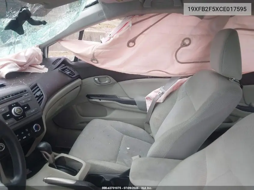 2012 Honda Civic Lx VIN: 19XFB2F5XCE017595 Lot: 42701075