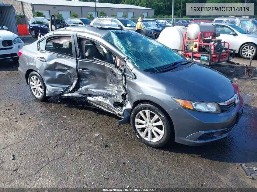 2012 Honda Civic Ex-L VIN: 19XFB2F98CE314819 Lot: 42708042
