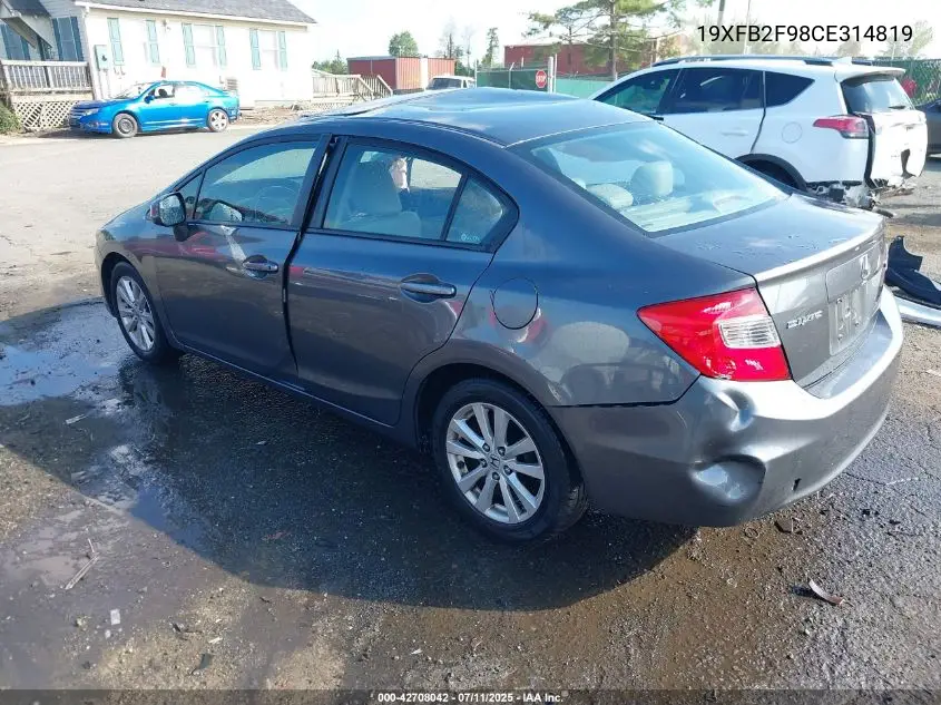 2012 Honda Civic Ex-L VIN: 19XFB2F98CE314819 Lot: 42708042