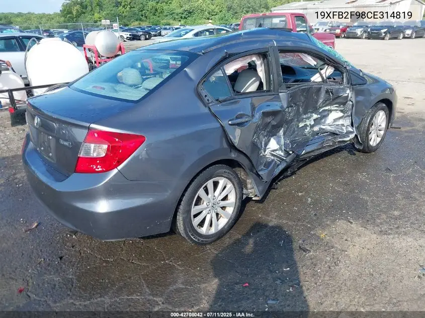 2012 Honda Civic Ex-L VIN: 19XFB2F98CE314819 Lot: 42708042