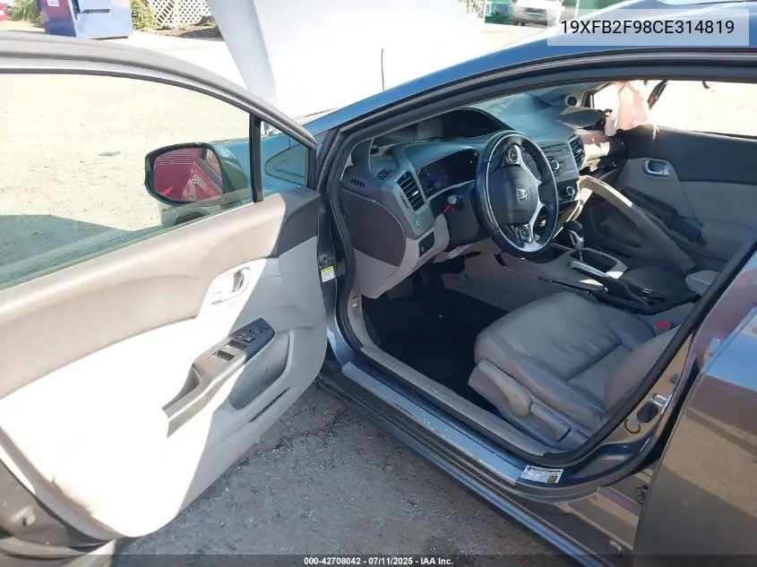 2012 Honda Civic Ex-L VIN: 19XFB2F98CE314819 Lot: 42708042