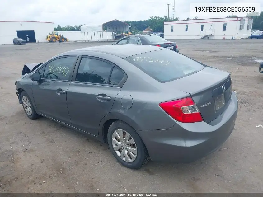 2012 Honda Civic Lx VIN: 19XFB2E58CE056509 Lot: 42713297