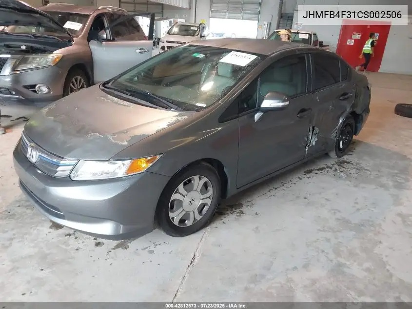 2012 Honda Civic Hybrid VIN: JHMFB4F31CS002506 Lot: 42812573