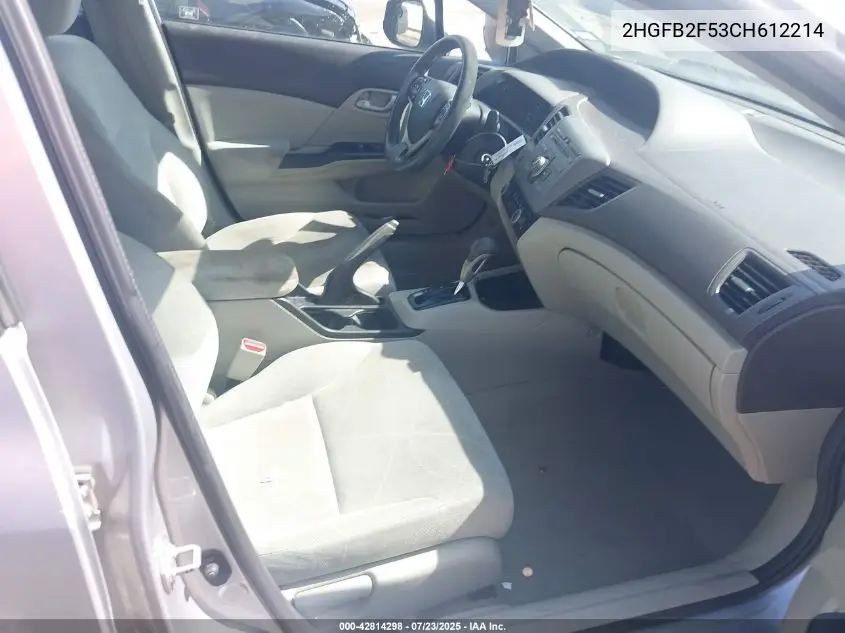 2012 Honda Civic Lx VIN: 2HGFB2F53CH612214 Lot: 42814298