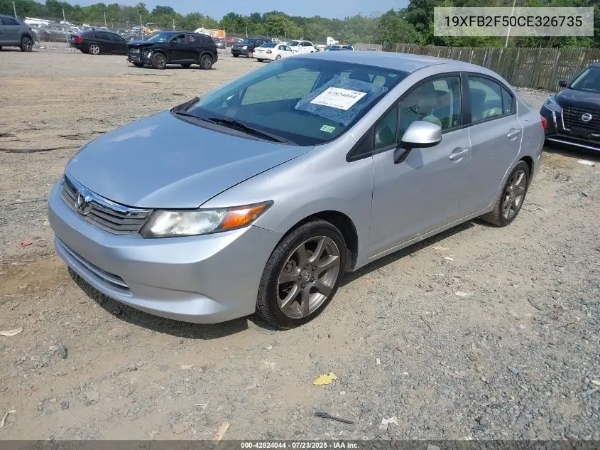2012 Honda Civic Lx VIN: 19XFB2F50CE326735 Lot: 42824044