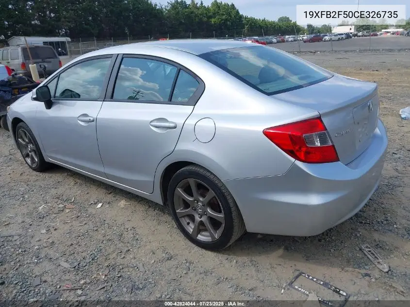 2012 Honda Civic Lx VIN: 19XFB2F50CE326735 Lot: 42824044