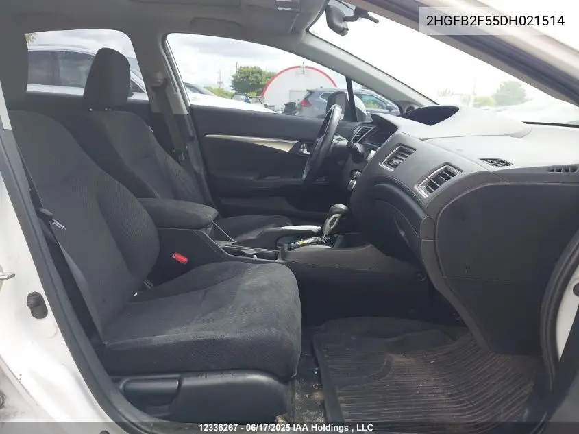 2013 Honda Civic Lx VIN: 2HGFB2F55DH021514 Lot: 12338267