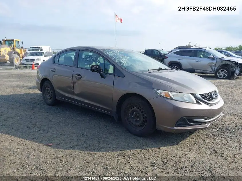 2013 Honda Civic Lx VIN: 2HGFB2F48DH032465 Lot: 12341487