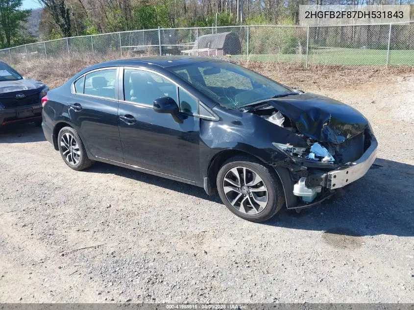 2013 Honda Civic Ex VIN: 2HGFB2F87DH531843 Lot: 41985915