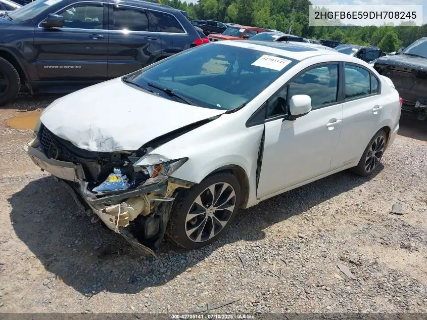 2013 Honda Civic Si VIN: 2HGFB6E59DH708245 Lot: 42705141