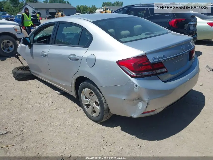 2013 Honda Civic Lx VIN: 2HGFB2F55DH581985 Lot: 42786223