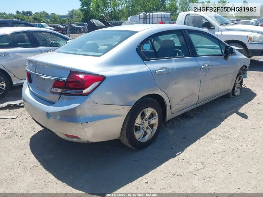 2013 Honda Civic Lx VIN: 2HGFB2F55DH581985 Lot: 42786223