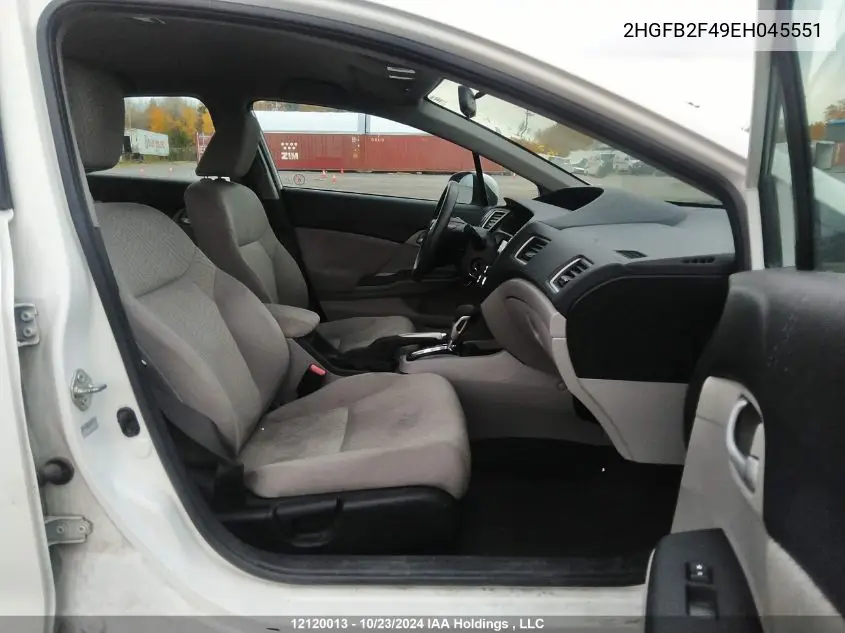 2014 Honda Civic VIN: 2HGFB2F49EH045551 Lot: 12120013