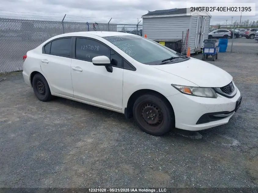 2014 Honda Civic Lx VIN: 2HGFB2F40EH021395 Lot: 12321028