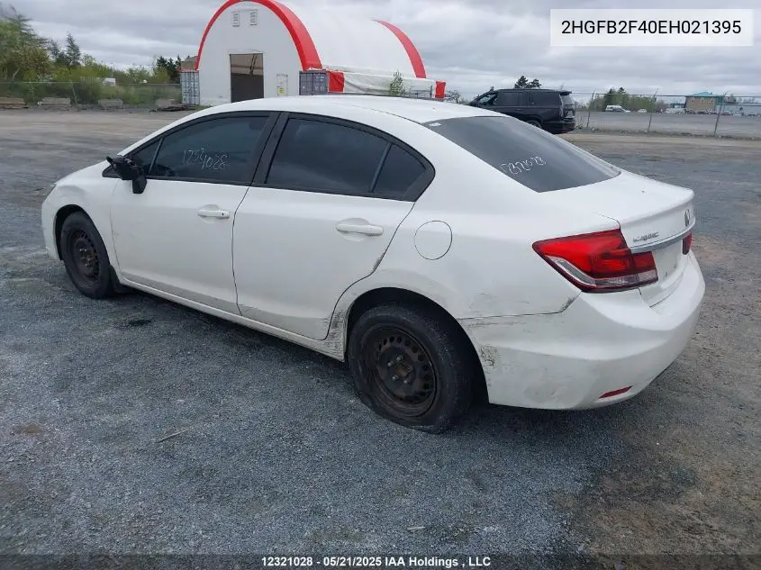 2014 Honda Civic Lx VIN: 2HGFB2F40EH021395 Lot: 12321028