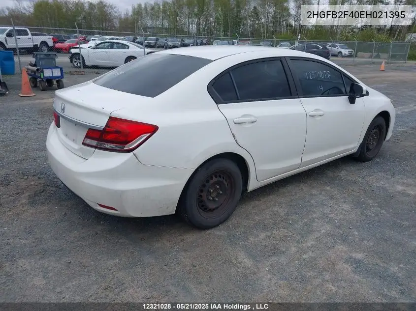 2014 Honda Civic Lx VIN: 2HGFB2F40EH021395 Lot: 12321028