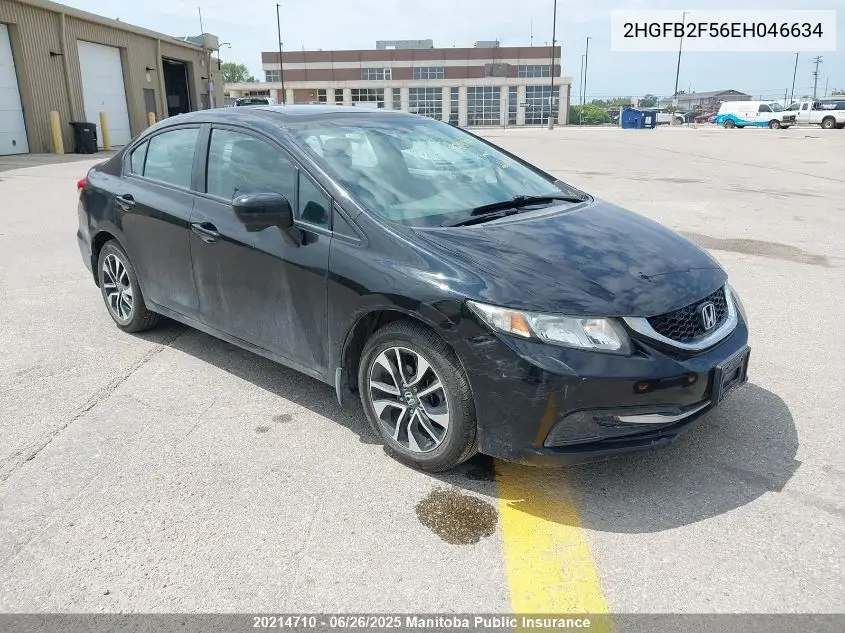 2014 Honda Civic Ex VIN: 2HGFB2F56EH046634 Lot: 20214710
