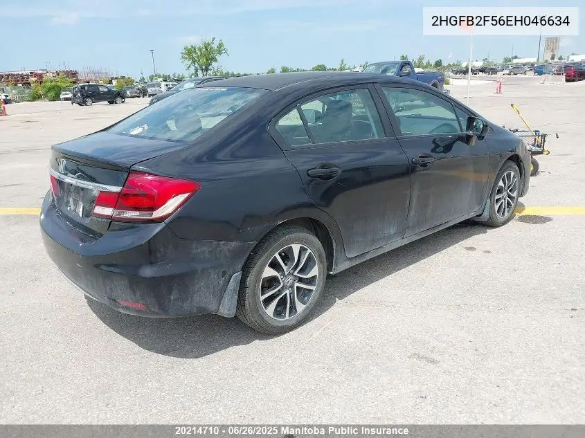 2014 Honda Civic Ex VIN: 2HGFB2F56EH046634 Lot: 20214710