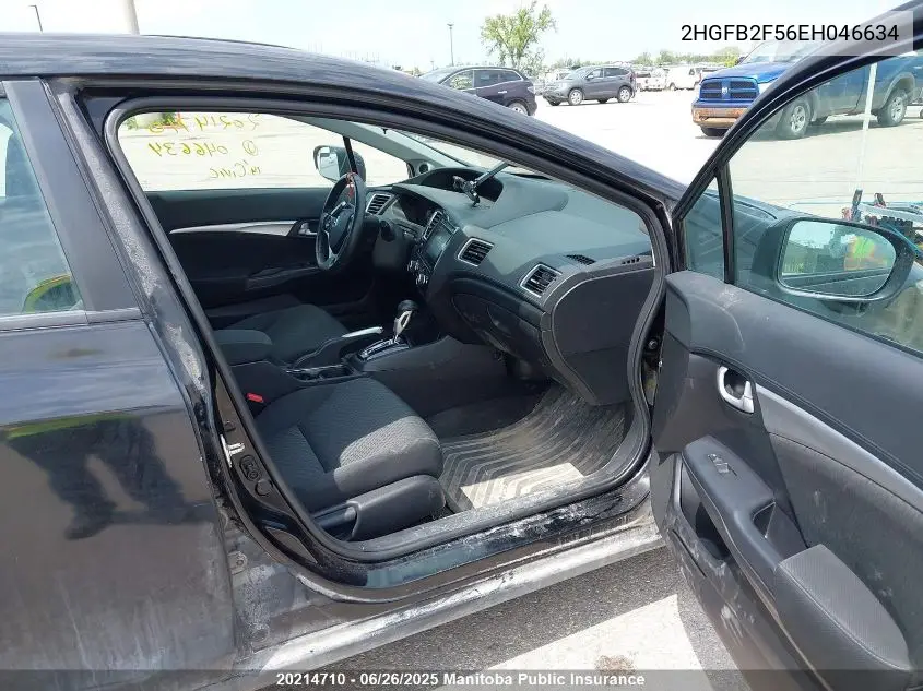 2014 Honda Civic Ex VIN: 2HGFB2F56EH046634 Lot: 20214710