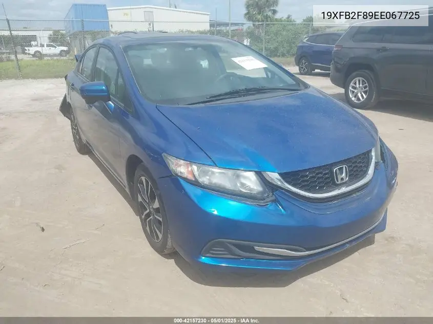 2014 Honda Civic Ex VIN: 19XFB2F89EE067725 Lot: 42157230