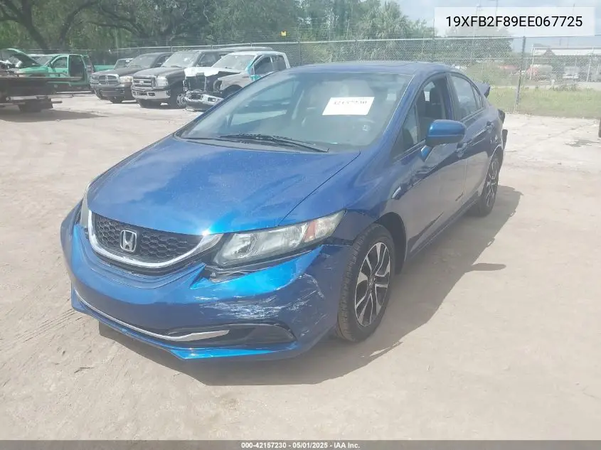 2014 Honda Civic Ex VIN: 19XFB2F89EE067725 Lot: 42157230