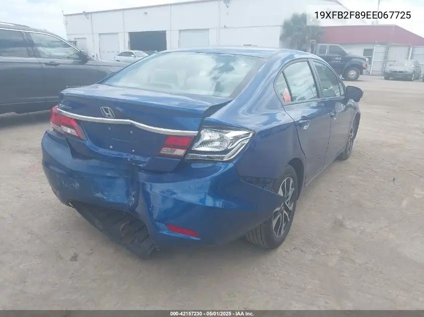 2014 Honda Civic Ex VIN: 19XFB2F89EE067725 Lot: 42157230