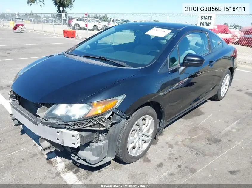 2014 Honda Civic Lx VIN: 2HGFG3B56EH518411 Lot: 42684540
