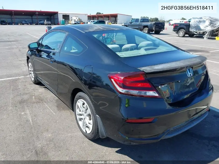 2014 Honda Civic Lx VIN: 2HGFG3B56EH518411 Lot: 42684540