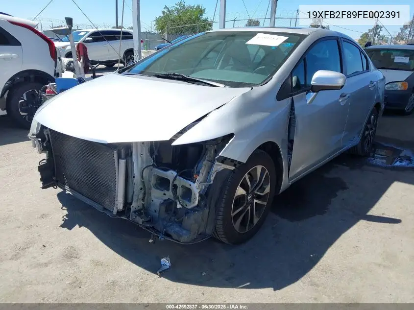 2015 Honda Civic Ex VIN: 19XFB2F89FE002391 Lot: 42592837