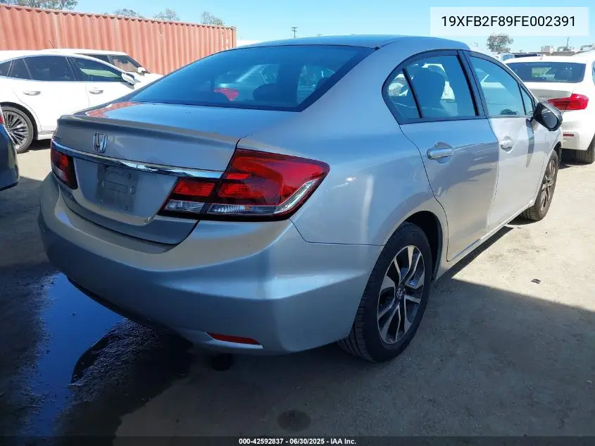 2015 Honda Civic Ex VIN: 19XFB2F89FE002391 Lot: 42592837