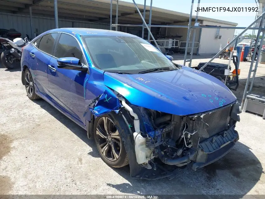 2018 Honda Civic Touring VIN: JHMFC1F94JX011992 Lot: 41986074