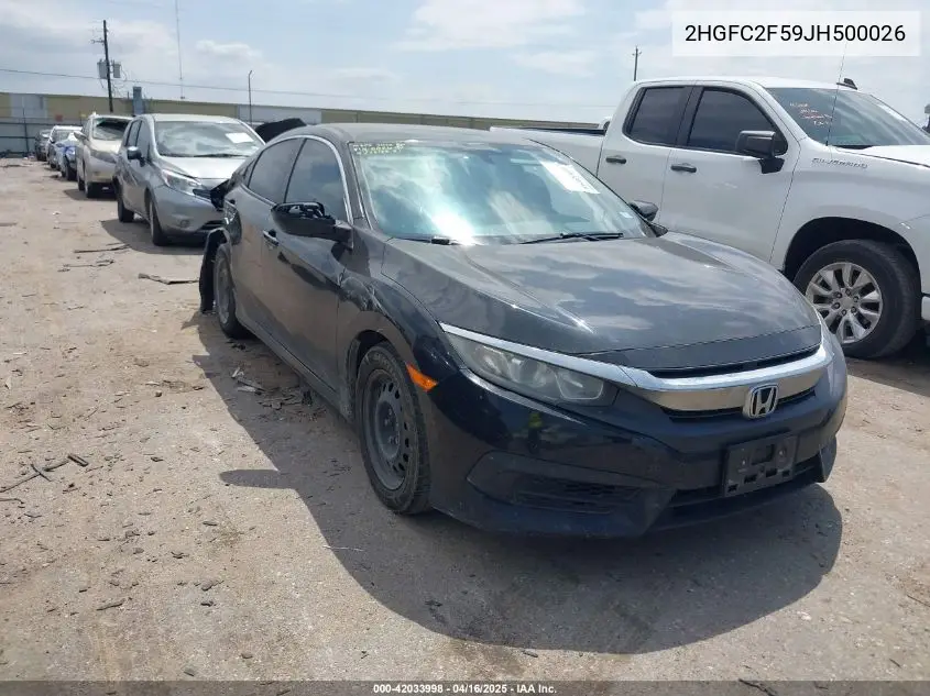 2018 Honda Civic Lx VIN: 2HGFC2F59JH500026 Lot: 42033998