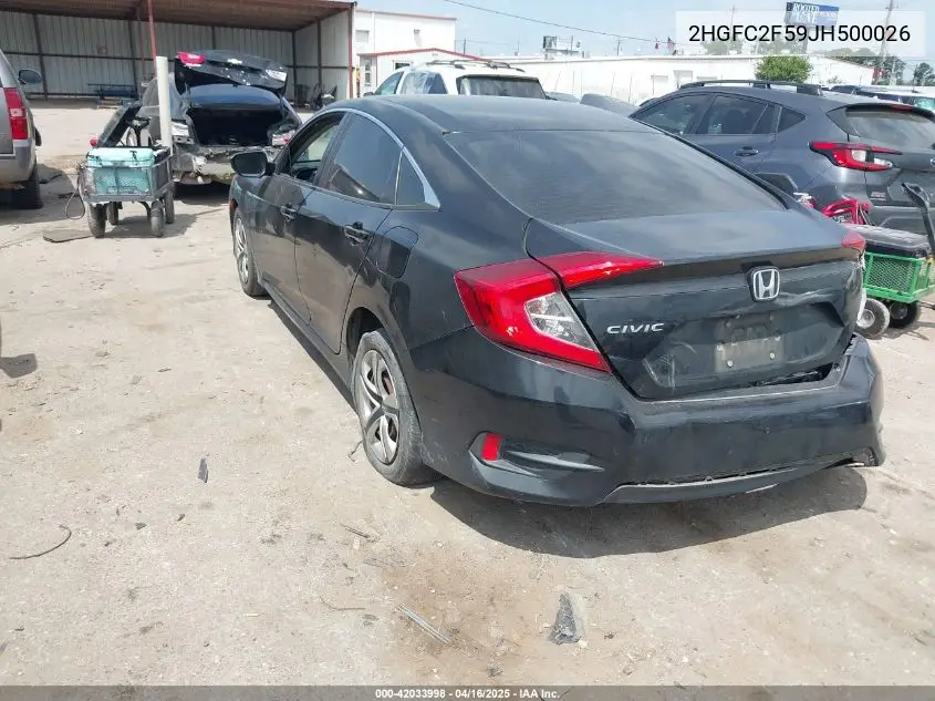 2018 Honda Civic Lx VIN: 2HGFC2F59JH500026 Lot: 42033998