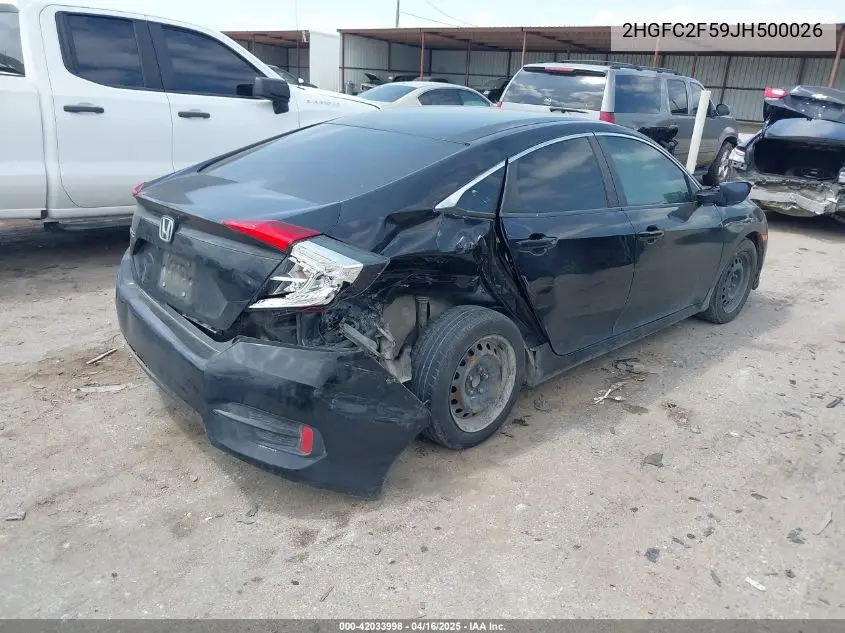 2018 Honda Civic Lx VIN: 2HGFC2F59JH500026 Lot: 42033998
