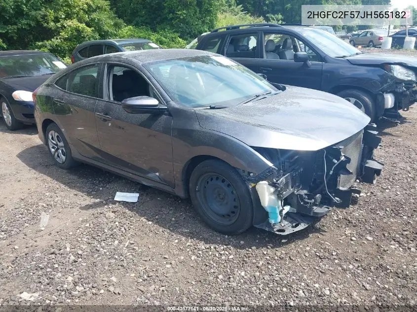 2018 Honda Civic Lx VIN: 2HGFC2F57JH565182 Lot: 42577141
