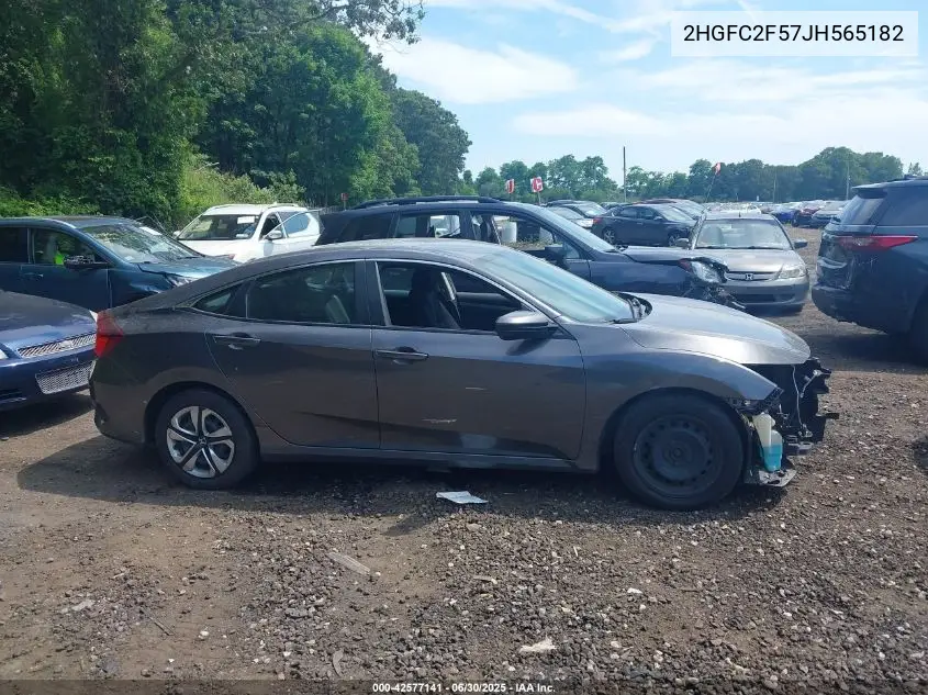2018 Honda Civic Lx VIN: 2HGFC2F57JH565182 Lot: 42577141