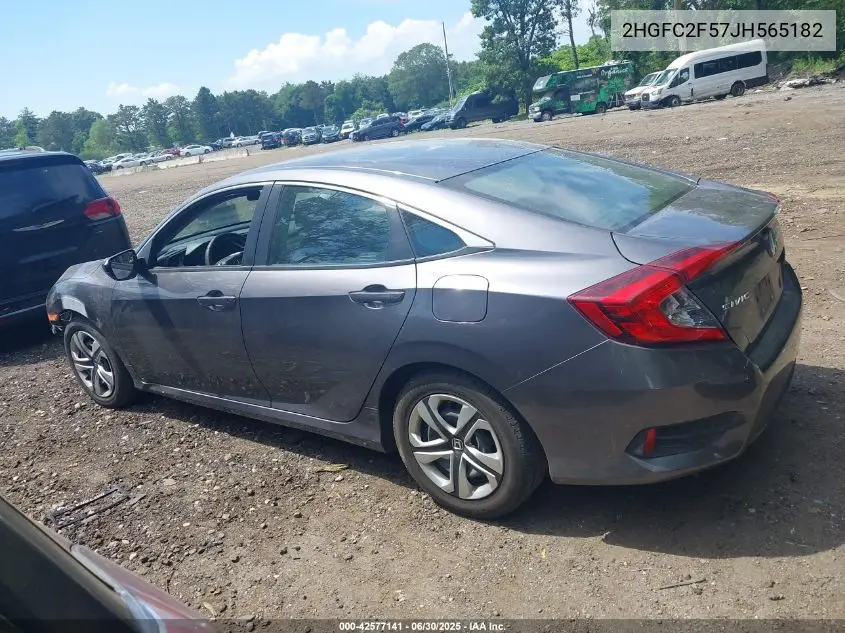 2018 Honda Civic Lx VIN: 2HGFC2F57JH565182 Lot: 42577141