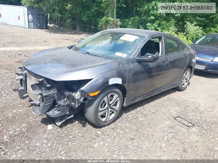 2018 Honda Civic Lx VIN: 2HGFC2F57JH565182 Lot: 42577141