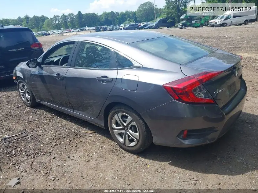 2018 Honda Civic Lx VIN: 2HGFC2F57JH565182 Lot: 42577141