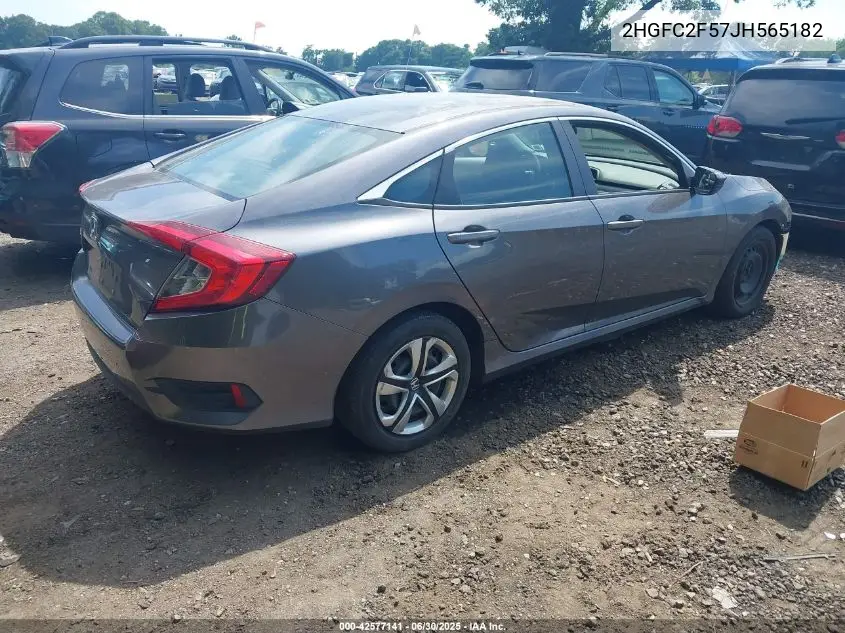 2018 Honda Civic Lx VIN: 2HGFC2F57JH565182 Lot: 42577141