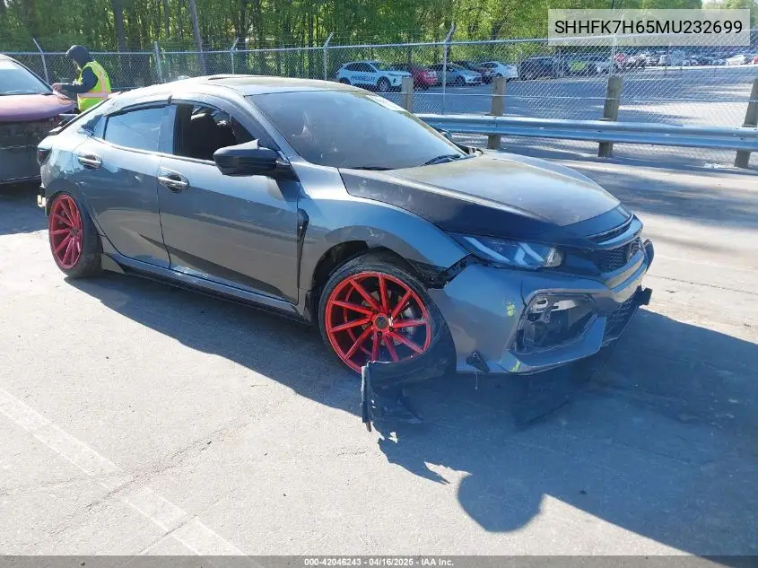 2021 Honda Civic Ex VIN: SHHFK7H65MU232699 Lot: 42046243