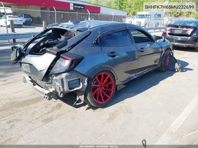 2021 Honda Civic Ex VIN: SHHFK7H65MU232699 Lot: 42046243