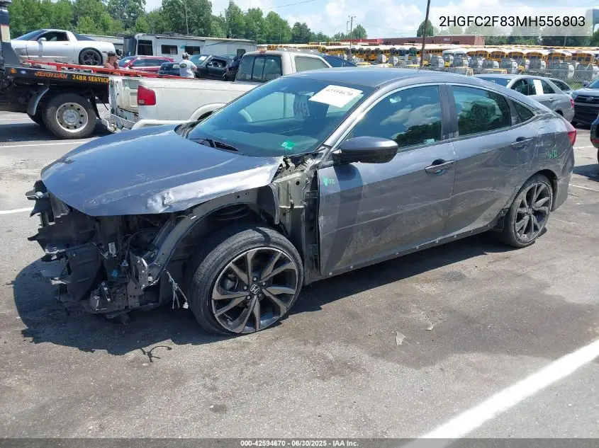 2021 Honda Civic Sport VIN: 2HGFC2F83MH556803 Lot: 42594670