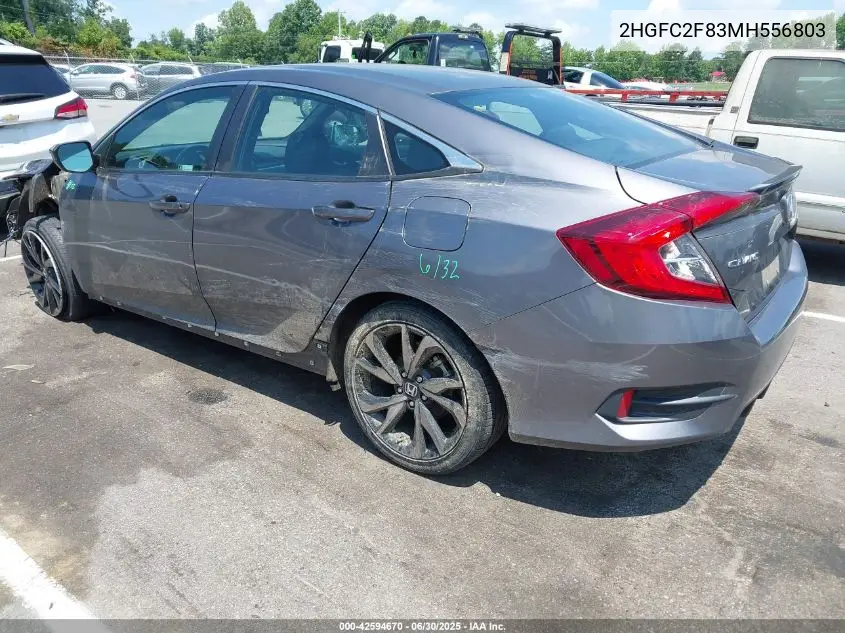 2021 Honda Civic Sport VIN: 2HGFC2F83MH556803 Lot: 42594670