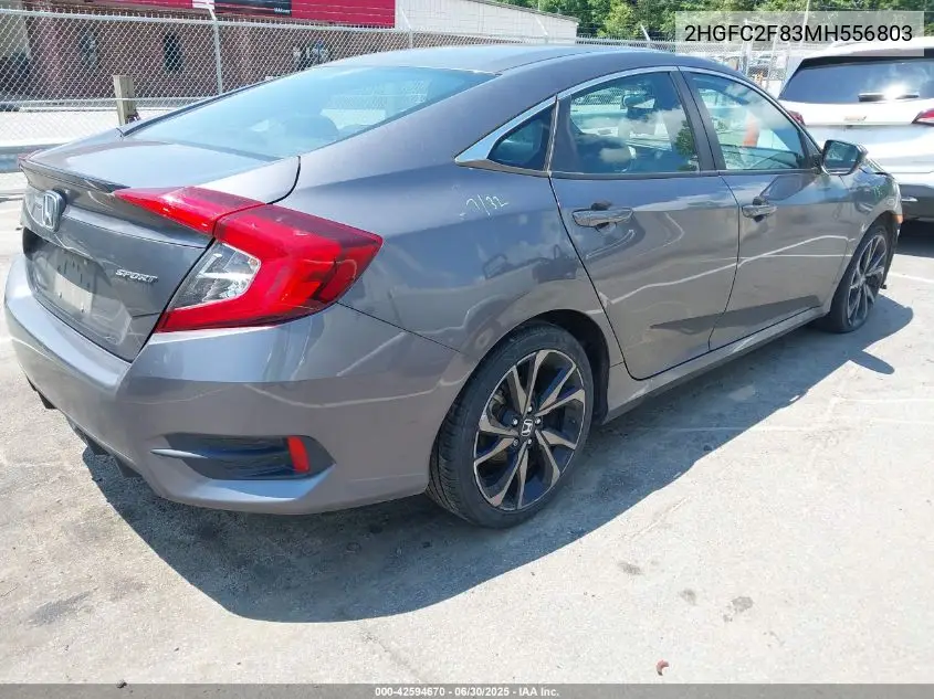 2021 Honda Civic Sport VIN: 2HGFC2F83MH556803 Lot: 42594670