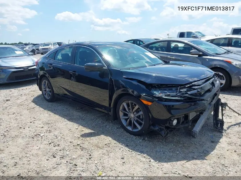 2021 Honda Civic Ex-L VIN: 19XFC1F71ME013817 Lot: 42617953