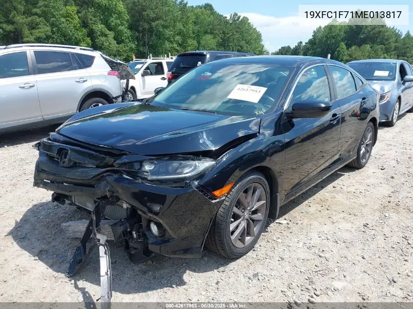 2021 Honda Civic Ex-L VIN: 19XFC1F71ME013817 Lot: 42617953