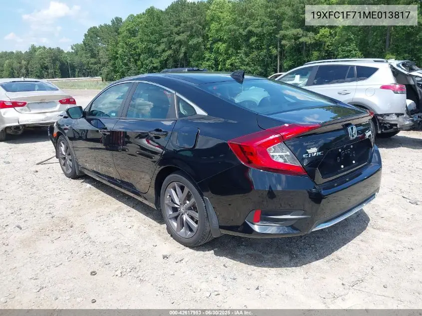 2021 Honda Civic Ex-L VIN: 19XFC1F71ME013817 Lot: 42617953