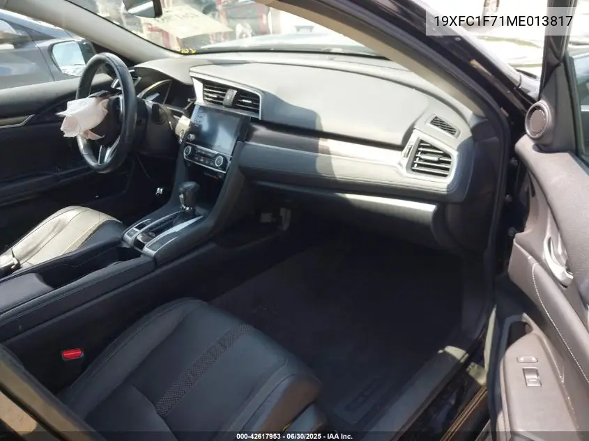 2021 Honda Civic Ex-L VIN: 19XFC1F71ME013817 Lot: 42617953